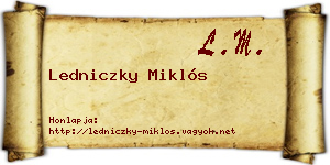 Ledniczky Miklós névjegykártya