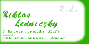 miklos ledniczky business card